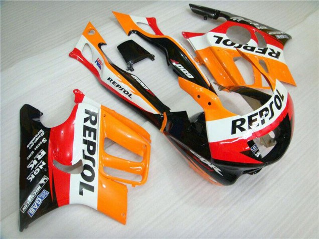 Migliori Carena Moto Honda CBR600 F3 1995-1996 - Arancia Bianco Rosso Nero Lucido Repsol
