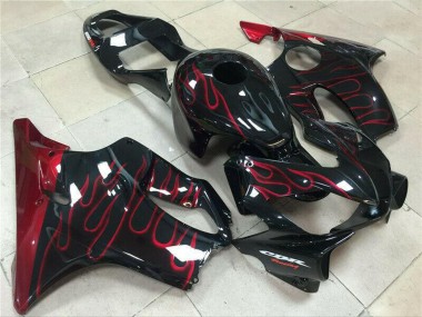 Migliori Carena Moto Honda CBR600 F4i 2001-2003 - Nero Lucido Rosso Fiamma