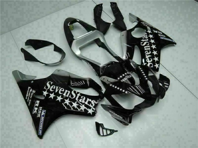 Migliori Carena Moto Honda CBR600 F4i 2001-2003 - Nero Lucido Argento SevenStars