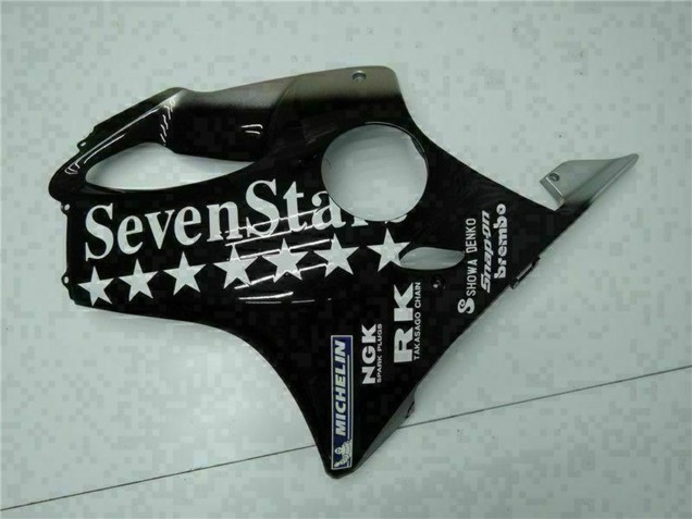 Migliori Carena Moto Honda CBR600 F4i 2001-2003 - Nero Lucido Argento SevenStars
