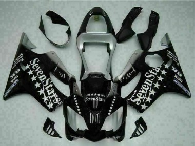 Migliori Carena Moto Honda CBR600 F4i 2001-2003 - Nero Lucido Argento SevenStars