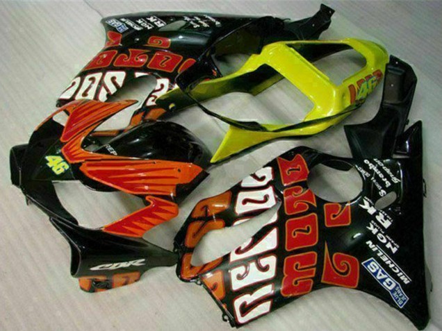 Migliori Carena Moto Honda CBR600 F4i 2001-2003 - Giallo Arancia Nero Lucido Rossi 46