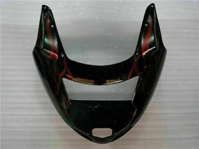 Migliori Carena Moto ABS Honda CBR1100XX Blackbird 1996-2007 - Nero Lucido Rosso Fiamma