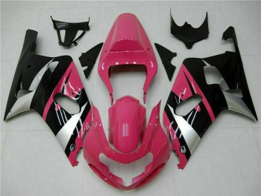 Migliori Carena Moto Suzuki GSXR 600/750 2001-2003 - Rosa Argento Nero Lucido