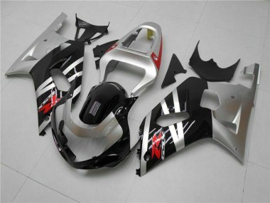 Migliori Carena Moto Suzuki GSXR 600/750 2001-2003 - Argento Nero Lucido Rosso