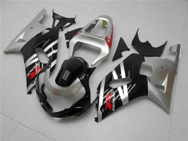 Migliori Carena Moto Suzuki GSXR 600/750 2001-2003 - Argento Nero Lucido Rosso