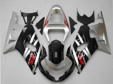 Migliori Carena Moto Suzuki GSXR 600/750 2001-2003 - Argento Nero Lucido Rosso