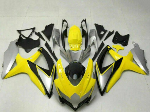 Migliori Carena Moto Suzuki GSXR 600/750 2008-2010 - Giallo Argento Nero Lucido