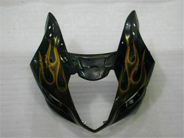 Migliori Carena Moto Suzuki GSXR 1000 2003-2004 - Nero Lucido Oro Fiamma