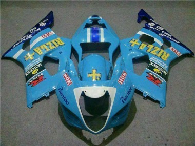 Migliori Carena Moto Suzuki GSXR 1000 2003-2004 - Blu Bianco Giallo Rizla