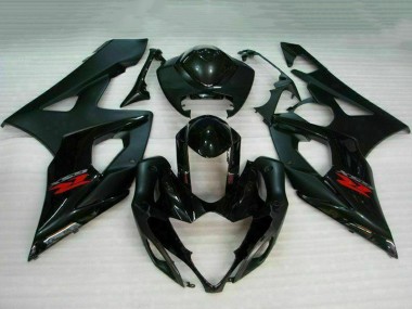 Migliori Carena Moto Suzuki GSXR 1000 2005-2006 - Nero Lucido Nero Opaco Rosso