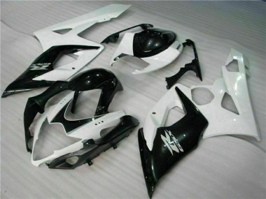 Migliori Carena Moto Suzuki GSXR 1000 2005-2006 - Bianco Nero Lucido