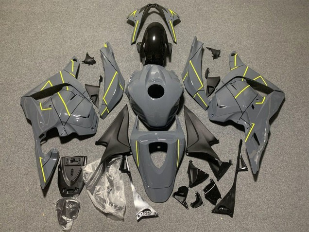 Migliori Carena Moto Honda CBR600RR 2009-2012 - Grigio Nardo Scuro Giallo