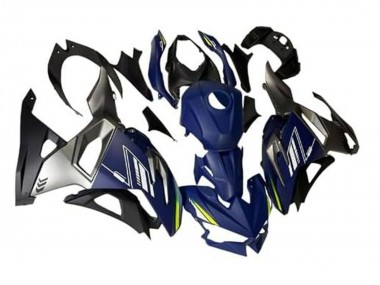 Migliori Carena Moto Kawasaki Ninja 500 EX500R 2024-2025 - Blu Bianco Giallo Argento Nero