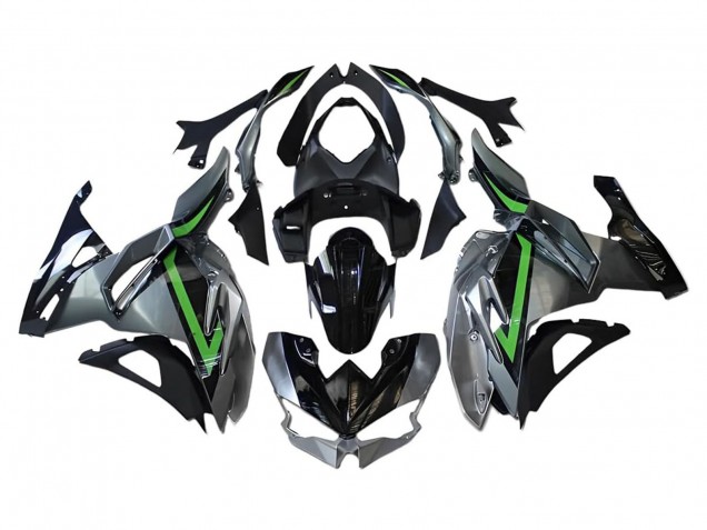 Migliori Carena Moto Kawasaki Ninja 500 EX500R 2024-2025 - Grigio Verde Nero