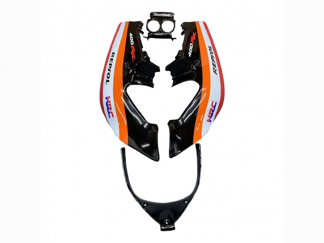 Migliori Carena Moto Honda CBR400RR NC23 1987-1989 - Arancia Bianco Rosso Nero Lucido Repsol HRC