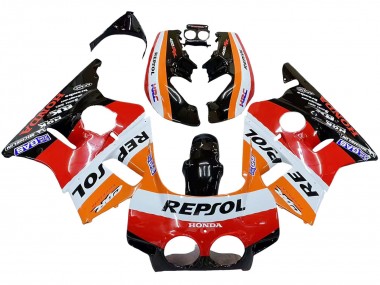 Migliori Carena Moto Honda CBR400RR NC23 1987-1989 - Arancia Bianco Rosso Nero Lucido Repsol HRC