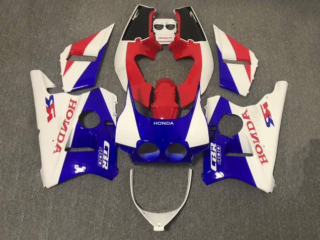 Migliori Carena Moto Honda CBR400RR NC23 1987-1989 - Bianco Rosso Blu