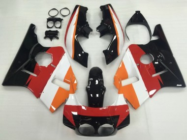Migliori Carena Moto Honda CBR400RR NC23 1987-1989 - Arancia Bianco Rosso Nero Lucido
