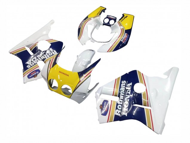 Migliori Carena Moto Honda CBR400RR NC23 1987-1989 - Bianco Giallo Blu Rothmans