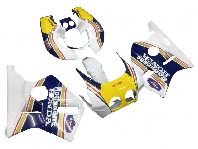 Migliori Carena Moto Honda CBR400RR NC23 1987-1989 - Bianco Giallo Blu Rothmans