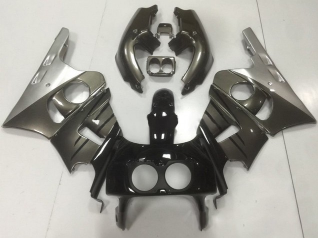 Migliori Carena Moto Honda CBR400RR NC29 1990-1999 - Argento Grigio Nero Lucido