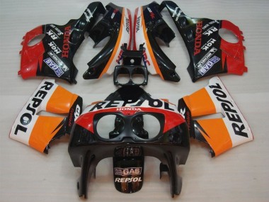 Migliori Carena Moto Honda CBR400RR NC29 1990-1999 - Arancia Bianco Rosso Nero Lucido Repsol HRC