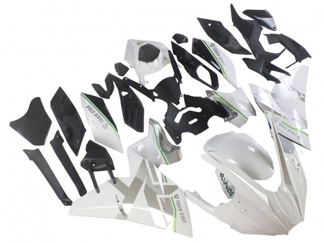 Migliori Carena Moto Kawasaki Ninja H2 2015-2022 - Bianco Argento Verde