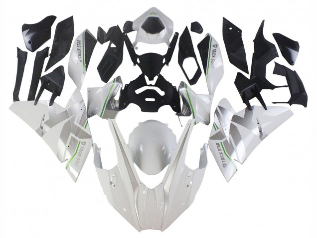 Migliori Carena Moto Kawasaki Ninja H2 2015-2022 - Bianco Argento Verde