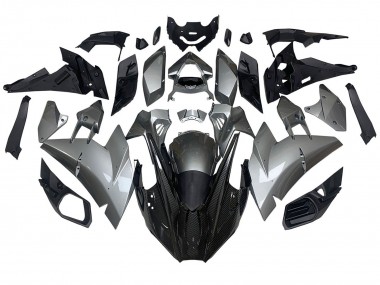 Migliori Carena Moto Kawasaki Ninja H2 2015-2022 - Argento Nero Fibra di Carbonio