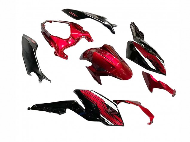 Migliori Carena Moto Kawasaki Z400 2018-2024 - Caramella Rosso Nero Lucido