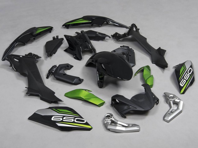 Migliori Carena Moto Kawasaki Ninja Z650 2017-2019 - Nero Verde Argento