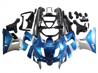 Migliori Carena Moto Kawasaki ZZR600 1998-2003 - Blu Argento Nero