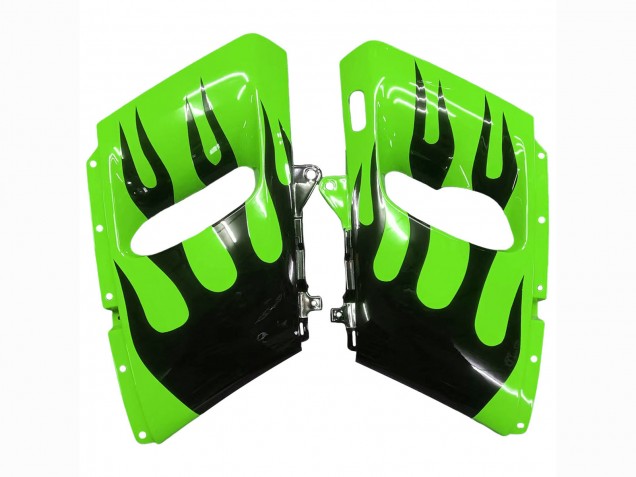 Migliori Carena Moto Kawasaki ZZR600 1998-2003 - Verde Nero Lucido Fiamma