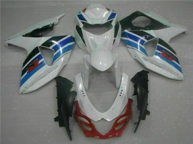 Migliori Carena Moto Completo Suzuki GSXR 1000 2009-2016 - Bianco Blu Nero
