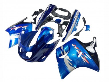 Migliori Carena Moto Kawasaki ZZR1100 1993-2003 - Blu Argento Nero