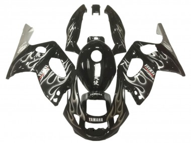 Migliori Carena Moto Yamaha YZF600R Thundercat 1996-2007 - Nero Lucido Argento Fiamma