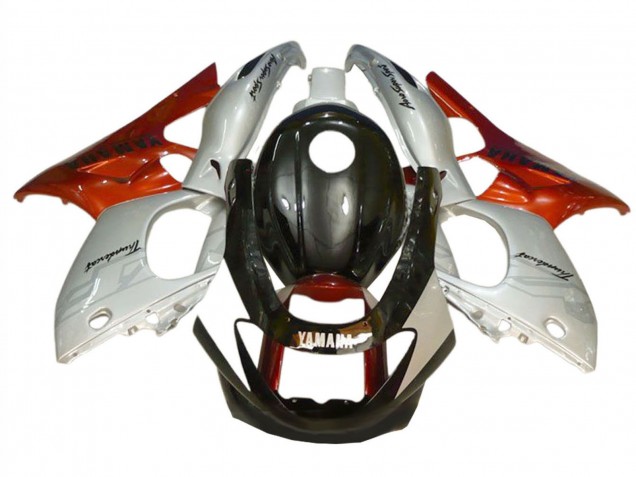 Migliori Carena Moto Yamaha YZF600R Thundercat 1996-2007 - Nero Argento Burnt Arancia