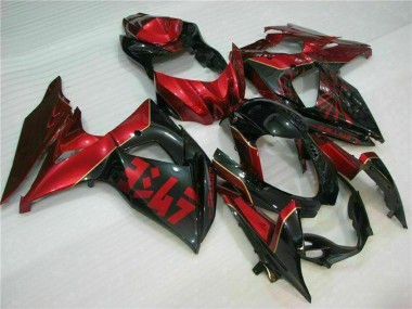 Migliori Carena Moto Suzuki GSXR 1000 2009-2016 - Rosso Nero Lucido