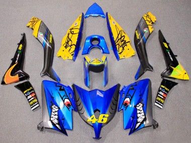Migliori Carena Moto Yamaha TMAX530 2012-2014 - Blu Giallo Nero Squalo 46