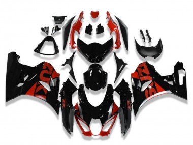 Migliori Carena Moto Suzuki GSXR 1000 2017-2024 - Nero Lucido Rosso