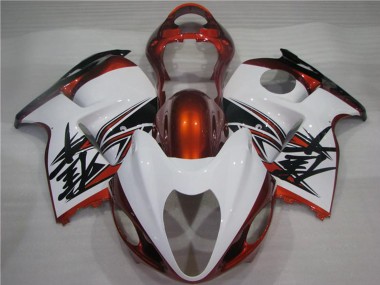 Migliori Carena Moto Suzuki GSXR 1300 Hayabusa 1996-2007 - Bianco Arancia Nero
