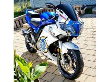 Migliori Carena Moto Suzuki SV650 2003-2013 - Bianco Blu Lucky Strike Motul