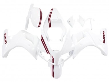 Migliori Carena Moto Suzuki SV650 2003-2013 - Bianco Rosso Scuro Linea