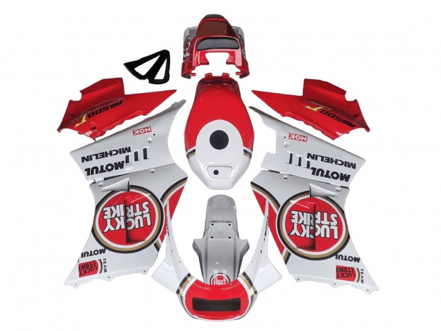 Migliori Carena Moto Suzuki RG400 RG500 RG400/500 1984-1987 - Bianco Rosso Lucky Strike Motul Michelin
