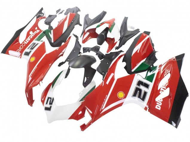 Migliori Carena Moto Ducati Panigale V2 2020-2024 - Bianco Rosso Verde Nero Opaco Corse 21