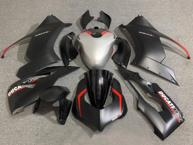 Migliori Carena Moto Ducati Panigale V2 2020-2024 - Argento Rosso Nero Opaco Corse