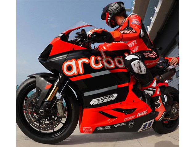Migliori Carena Moto Ducati Panigale V4 V4S 2018-2019 - Rosso Nero Lucido Aruba 11