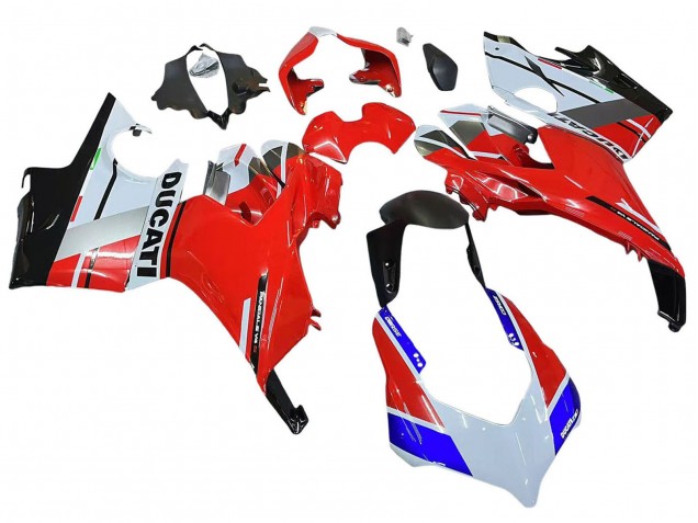 Migliori Carena Moto Ducati Panigale V4 V4S 2018-2019 - Bianco Argento Rosso Nero Lucido