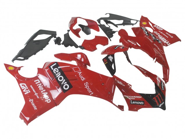 Migliori Carena Moto Ducati Panigale V4 V4S 2020-2021 - Rosso Nero Lucido Lenovo 117